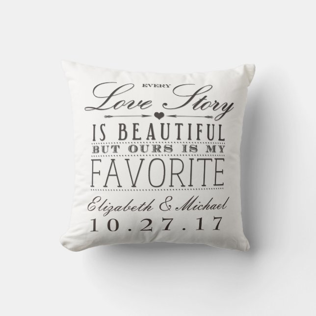 Beau Love Story épousant la lumière de coussin de (Recto)