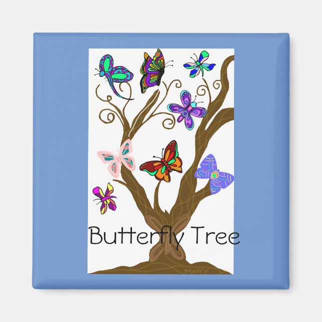 Beau Magnet d'arbre à papillon (Devant)
