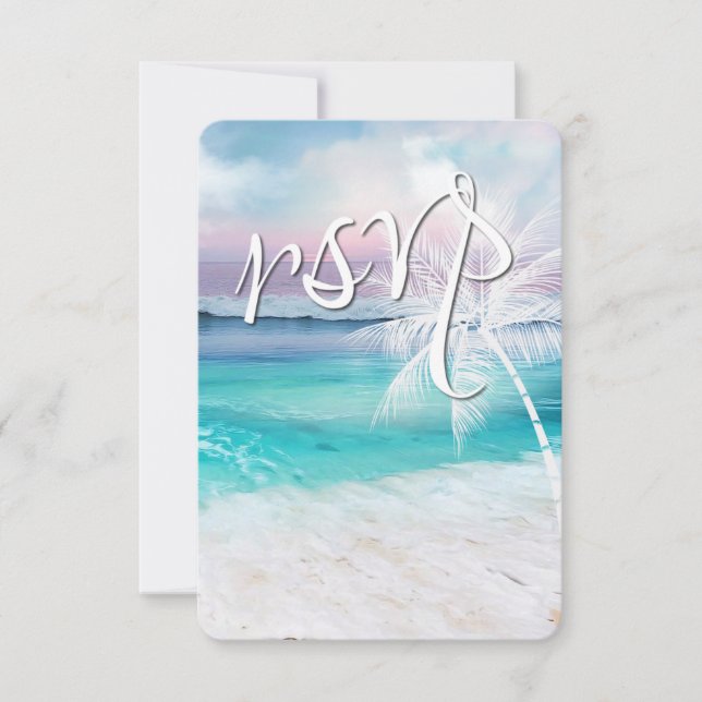 BEAU Mariage RSVP TROPICAL OCEAN (Devant)