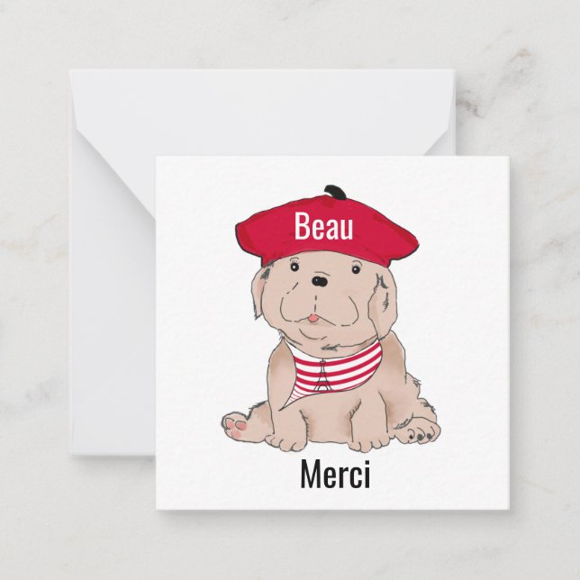 Beau Merci Note Cards 2.5x2.5 (Front)