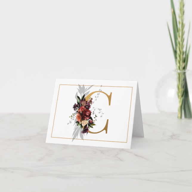 BEAU MONOGRAMME D'OR ET DE FLEURS B (Devant)