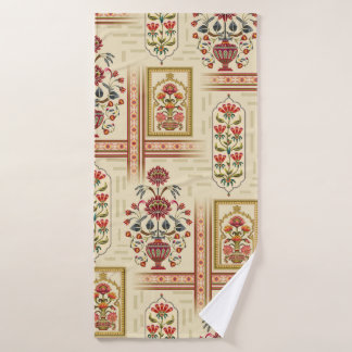 Beau motif de fleur moghole sans couture avec moti