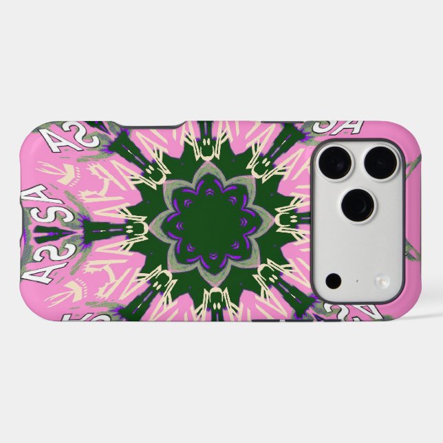 Beau motif de teinte violet rose bébé monogramme d (Verso (Horizontal))