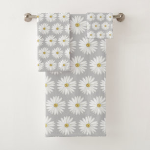 Beau Motif Fleur marguerite sur gris clair