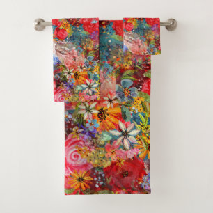 Beau motif floral Abstrait coloré brillant