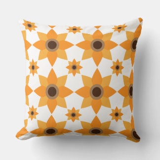 beau motif floral brun coussin