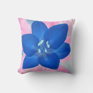 Beau Neon bleu Lily Coussin Coussin