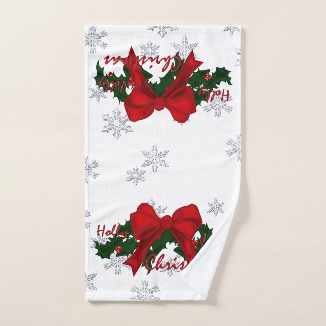 Beau Noël Holly (Serviette à main)