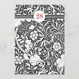 beau noir et blanc damassé invitations d'anniversa