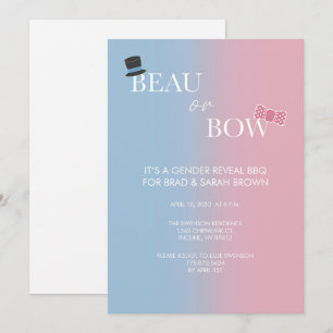 Beau or Bow Gender Reveal Party Invitation
