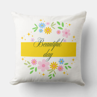 beau oreiller fleursThrow