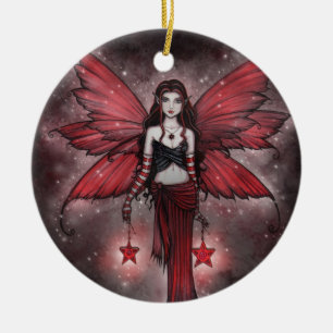 Beau Ornement de Fée de Noël Rouge
