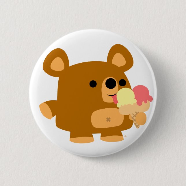 Beau Ours de dessin mignon avec boules :) badge de (Devant)