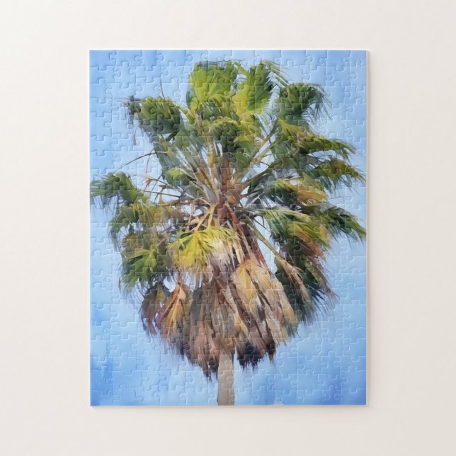 Beau Palm Tree Art Tropical Style Puzzle (Vertical)