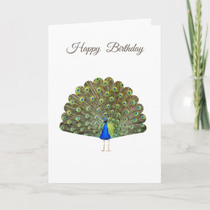 Beau paon à Anniversaire Blanc