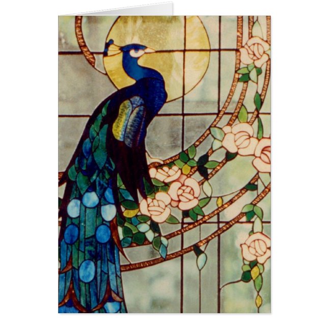 Beau paon en verre souillé (Devant)