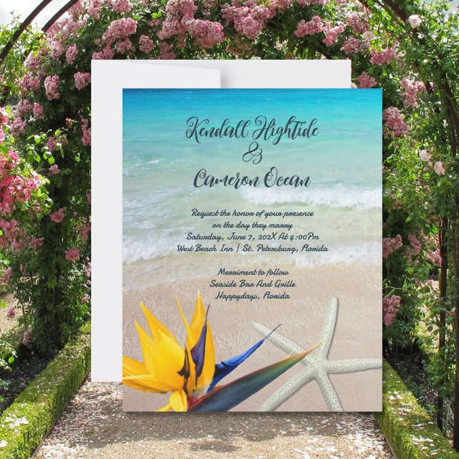 Beau papier Mariage Tropical Ocean Shore (Créateur téléchargé)