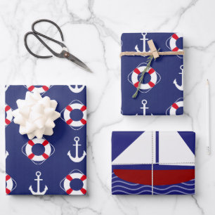 Beau papier style marine pour vos cadeaux