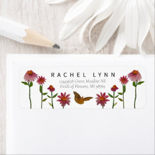 Beau Papillon aux fleurs roses