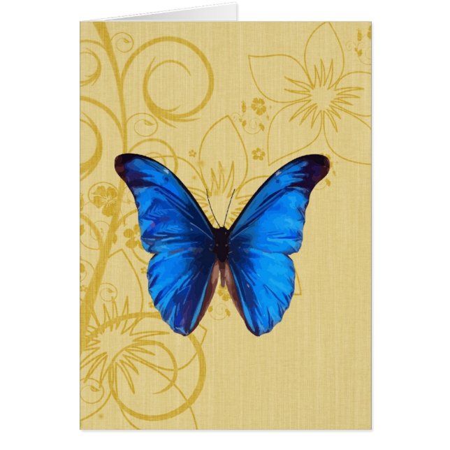 Beau papillon bleu Art vintage (Devant)