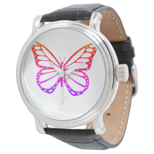 Beau Papillon orange violet Watch