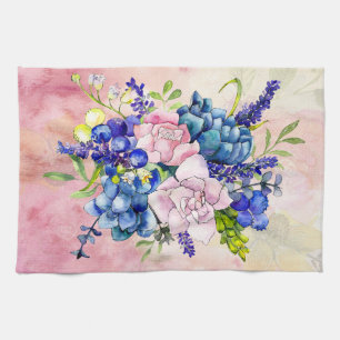 Beau Pastel Floral Arrangement serviette de cuisin