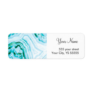 Beau Peint Bleu Agate Géode Motif