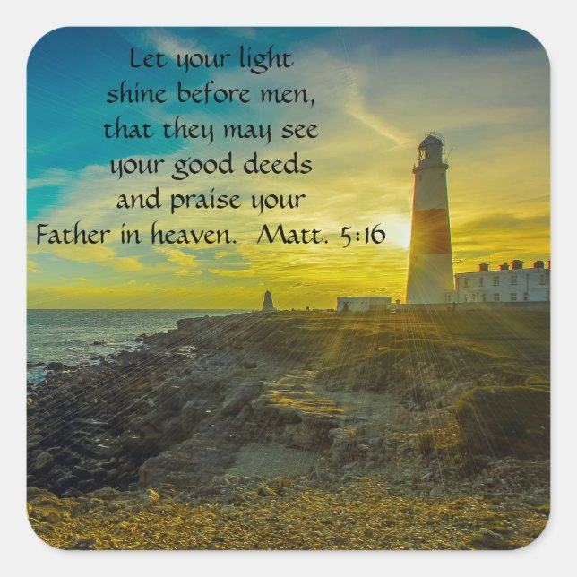 Beau phare Bible Verse Sticker (Devant)