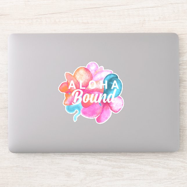 Beau Pink Coral Aloha Flowers Autocollant personna (Ordinateur)
