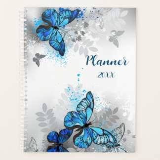 Beau planificateur de papillons bleus