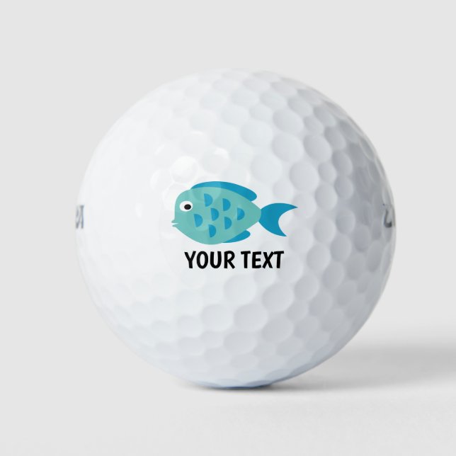 Beau poisson bleu imprimé personnalisé balles de g (Devant)
