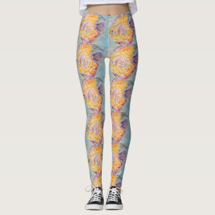 Beau Poisson de mer Aquarelle Peinture Leggings