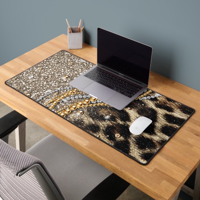 Beau Poster de animal tendance Leopard Faux (Bureau 2)