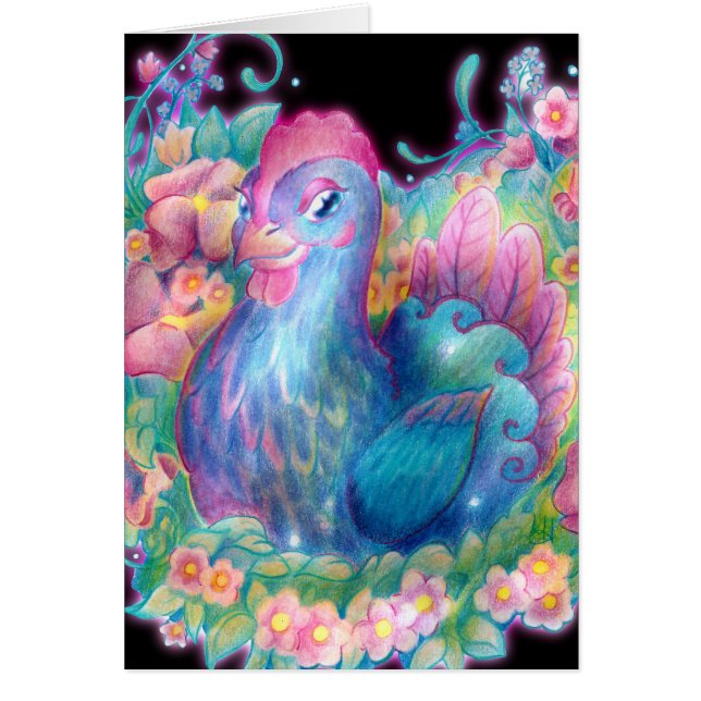 Beau poulet et fleurs (Devant)