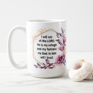 Beau Psaume 91 Mug de café floral