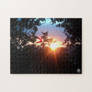 Beau puzzle de coucher du soleil