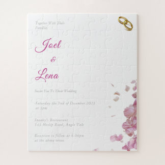 Beau Puzzle Floral Faire-part de mariage