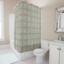 Beau rideau de douche neutre vert doux
