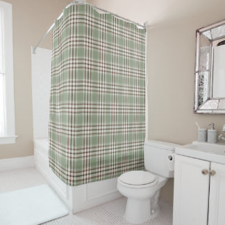 Beau rideau de douche neutre vert doux