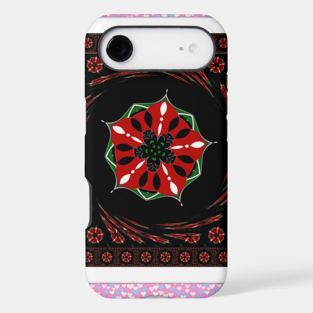 Beau rose Bleu Blanc Coeurs d'amour Design (Verso)