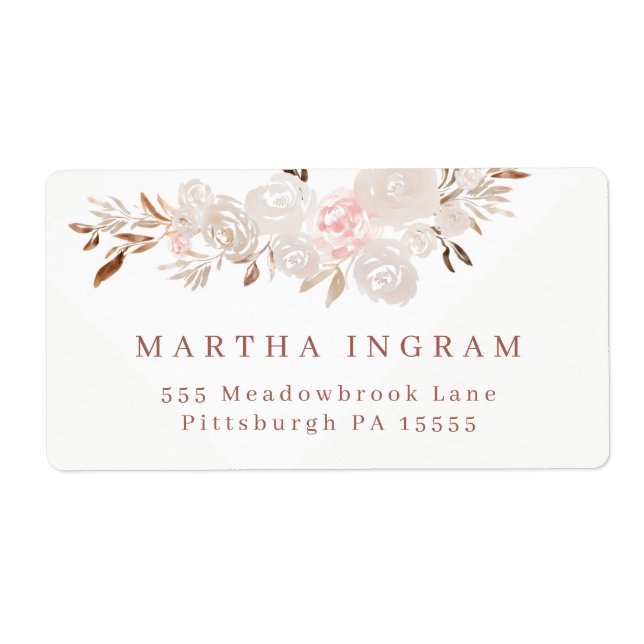 Beau Rose de crème Monogram Étiquette (Devant)