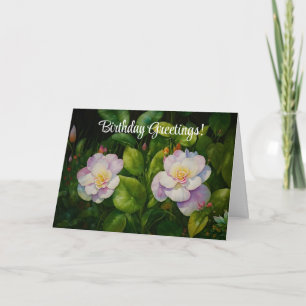 Beau Rose illustré carte d'anniversaire