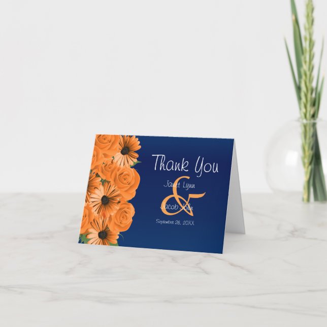 Beau Rose orange et bleu marine - Merci (Devant)