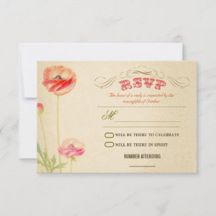 beau rsvp vintage de mariage de conception