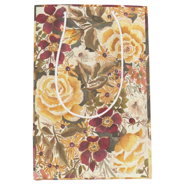 Beau sac cadeau d'automne fleuri (Devant)