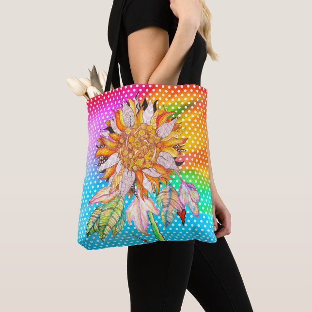 Beau Sac fourre-tout de tournesol coloré (De près)