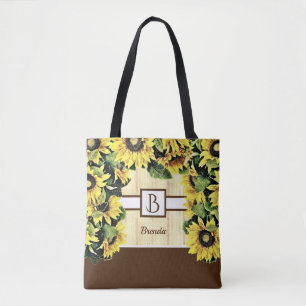 Beau Sac fourre-tout de tournesol Monogram