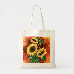 Beau Sac fourre-tout de trois tournesols - Peintur