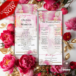 Beau Scarlet Peony Programme de mariage floral