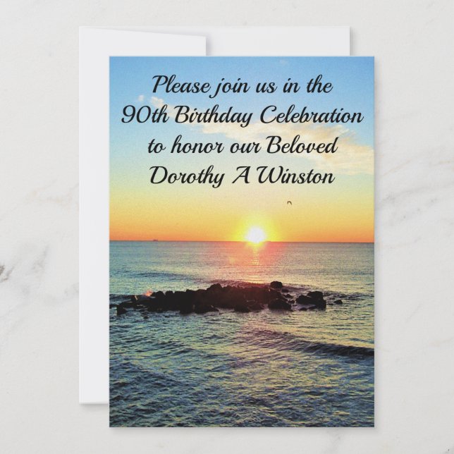 BEAU SOLEIL 90E ANNIVERSAIRE INVITATIONS (Devant)